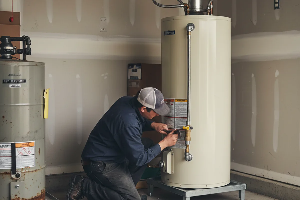 Water heater and shutoff valve replacement in Newington